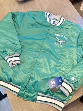 Starter Philadelphia Eagles Bomber Jacket in Kelly Green